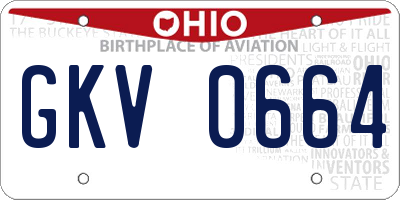 OH license plate GKV0664