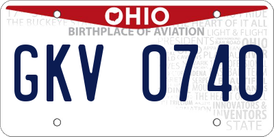 OH license plate GKV0740