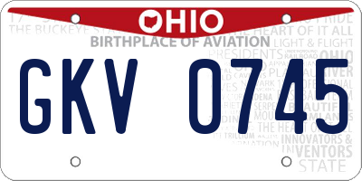 OH license plate GKV0745
