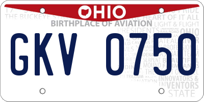OH license plate GKV0750