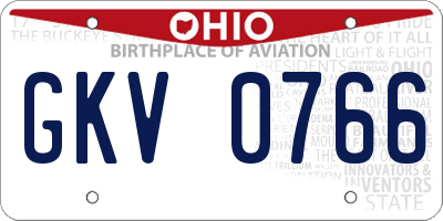 OH license plate GKV0766