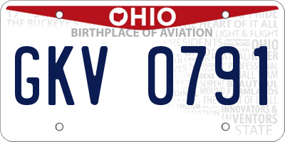 OH license plate GKV0791