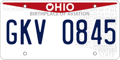 OH license plate GKV0845