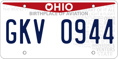 OH license plate GKV0944