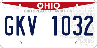 OH license plate GKV1032
