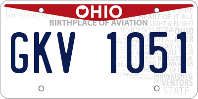 OH license plate GKV1051