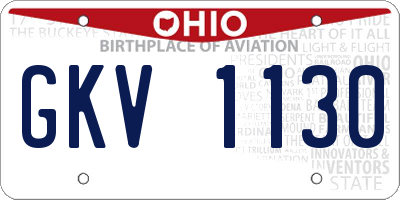 OH license plate GKV1130