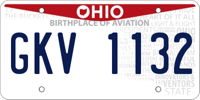 OH license plate GKV1132