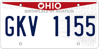 OH license plate GKV1155