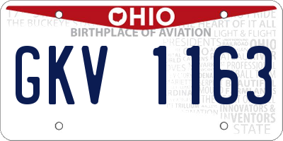 OH license plate GKV1163