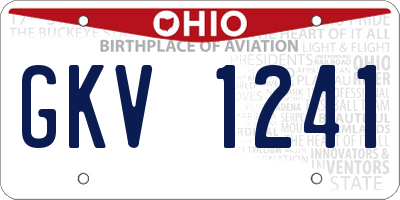 OH license plate GKV1241