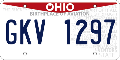OH license plate GKV1297