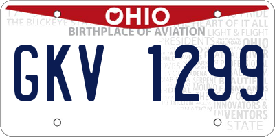 OH license plate GKV1299