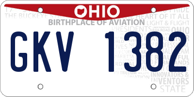 OH license plate GKV1382