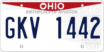 OH license plate GKV1442