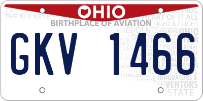 OH license plate GKV1466
