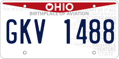 OH license plate GKV1488