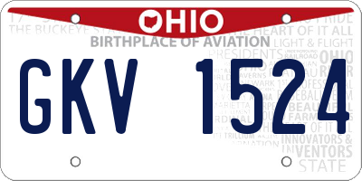 OH license plate GKV1524