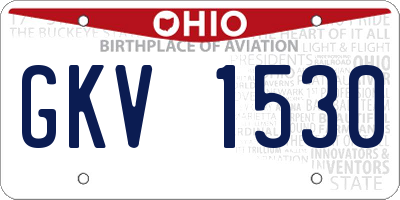 OH license plate GKV1530