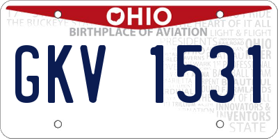 OH license plate GKV1531