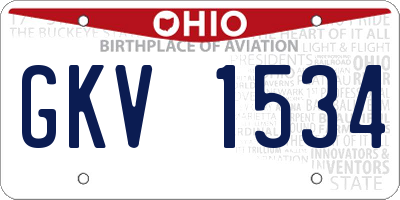 OH license plate GKV1534