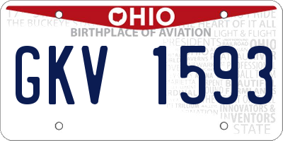 OH license plate GKV1593