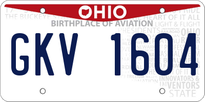 OH license plate GKV1604