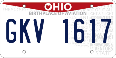 OH license plate GKV1617