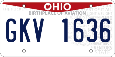 OH license plate GKV1636