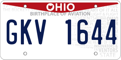 OH license plate GKV1644