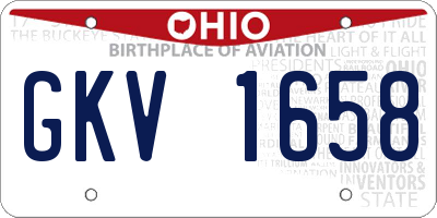 OH license plate GKV1658