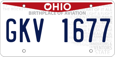 OH license plate GKV1677
