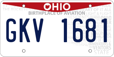 OH license plate GKV1681