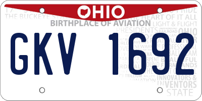 OH license plate GKV1692