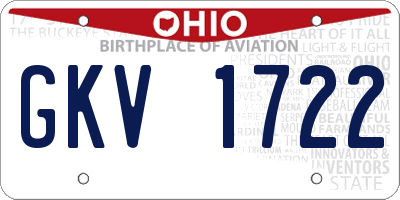 OH license plate GKV1722