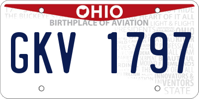 OH license plate GKV1797