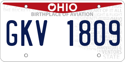 OH license plate GKV1809