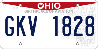 OH license plate GKV1828
