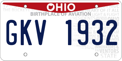 OH license plate GKV1932