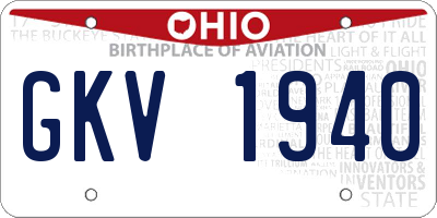 OH license plate GKV1940