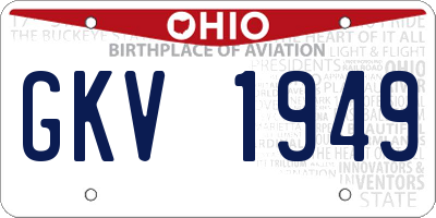 OH license plate GKV1949