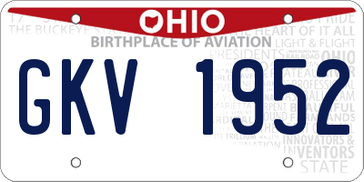 OH license plate GKV1952