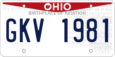 OH license plate GKV1981