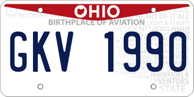 OH license plate GKV1990
