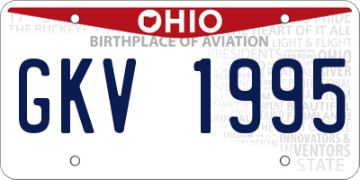 OH license plate GKV1995
