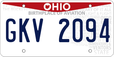 OH license plate GKV2094