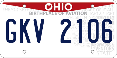 OH license plate GKV2106