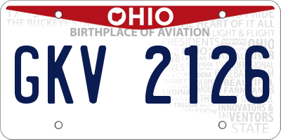 OH license plate GKV2126
