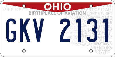 OH license plate GKV2131