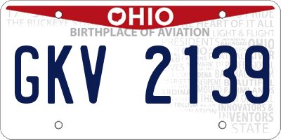 OH license plate GKV2139